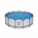 Kit Piscine hors sol tubulaire BESTWAY - Steel Pro Max - 396 x 122 cm - Ronde (Inclus pompe, echelle, bache et cartouche)