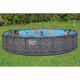 Kit piscine hors sol tubulaire BESTWAY - APX 365  - 671 x 132 cm - Ronde (Filtre a sable, 500 g polysphere, échelle, bâche)