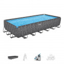 Kit Piscine hors sol tubulaire BESTWAY - APX 365 - 732 x 366 x 132 cm - Rectangulaire (Filtre a sable, 250 g polysphere, éch…
