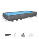 Kit piscine hors sol tubulaire BESTWAY - APX 365 - 956 x 488 x 132 cm - Rectangulaire (Filtre a sable, 500g polysphere, échel…