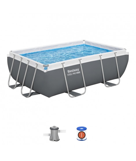 Kit Piscine hors sol tubulaire BESTWAY - Steel Pro MAX - 282 x 196 x 84 cm - Rectangulaire (Filtre a cartouche, 1 cartouche)