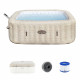 Spa gonflable BESTWAY - Lay-Z-Spa Rome - 180 airjets - 201 x 201 x 71 cm - 5 a 7 places - Carré (couverture, cartouche, diffu…