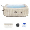 Spa gonflable BESTWAY - Lay-Z-Spa Rome - 180 airjets - 201 x 201 x 71 cm - 5 a 7 places - Carré (couverture, cartouche, diffu…
