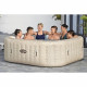 Spa gonflable BESTWAY - Lay-Z-Spa Rome - 180 airjets - 201 x 201 x 71 cm - 5 a 7 places - Carré (couverture, cartouche, diffu…