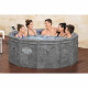 Spa gonflable BESTWAY - Lay-Z-Spa Carrara - 140 airjets - 170 x 65 cm - 4 a 6 places - Rond (couverture, cartouche, 4 appuie-…