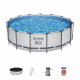 Kit Piscine hors sol tubulaire BESTWAY - Steel Pro Max - 457 x 122 cm - Ronde (filtre a cartouche, échelle,  1 cartouche)