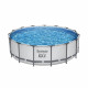 Kit Piscine hors sol tubulaire BESTWAY - Steel Pro Max - 457 x 122 cm - Ronde (filtre a cartouche, échelle,  1 cartouche)