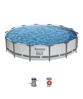 Kit Piscine hors sol tubulaire BESTWAY  - Steel Pro Max - 427 x 84 cm - Ronde (Filtre a cartouche, 1 cartouche)