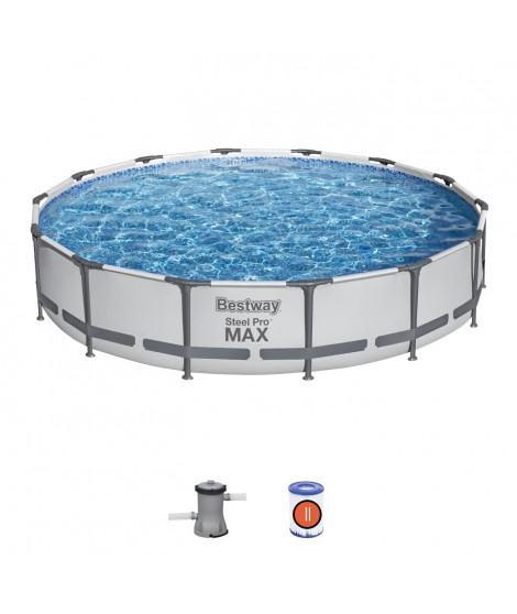 Kit Piscine hors sol tubulaire BESTWAY  - Steel Pro Max - 427 x 84 cm - Ronde (Filtre a cartouche, 1 cartouche)