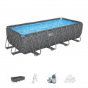 Kit Piscine hors sol tubulaire BESTWAY - APX 365 - 549 x 274 x 132 cm - Rectangulaire (Filtre a sable, 250g polysphere, échel…