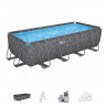Kit Piscine hors sol tubulaire BESTWAY - APX 365 - 549 x 274 x 132 cm - Rectangulaire (Filtre a sable, 250g polysphere, échel…