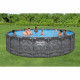 Kit Piscine hors sol tubulaire BESTWAY - APX 365 - 549 x 132 cm - Ronde (Filtre a sable, 250 g polysphere, échelle, bâche)