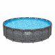 Kit Piscine hors sol tubulaire BESTWAY - APX 365 - 549 x 132 cm - Ronde (Filtre a sable, 250 g polysphere, échelle, bâche)