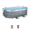Kit Piscine hors sol tubulaire BESTWAY - Steel Pro MAX - 305 x 200 x 84 cm - Ovale (Livrée avev filtre a cartouche et 1 cart…