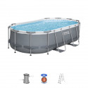 Kit Piscine hors sol tubulaire BESTWAY - Steel Pro MAX - 427 x 250 x 100 cm - Ovale (Avec filtre a cartouche, 1 cartouche et…