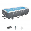Kit Piscine hors sol tubulaire BESTWAY - Steel Pro Max - 488 x 244 x 122 cm - Rectangulaire (Filtre a sable, échelle, bâche)