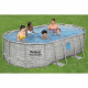 Kit Piscine hors sol tubulaire BESTWAY - Steel Pro MAX- 427 x 250 x 100 cm - Ovale (Filtre a cartouche, échelle, bâche, 1 ca…