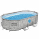 Kit Piscine hors sol tubulaire BESTWAY - Steel Pro MAX- 427 x 250 x 100 cm - Ovale (Filtre a cartouche, échelle, bâche, 1 ca…