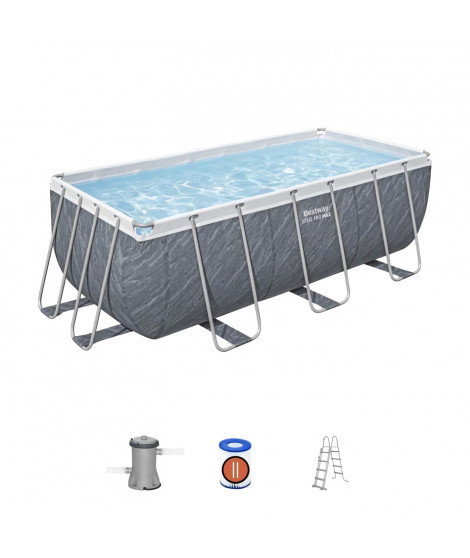 Kit Piscine hors sol tubulaire BESTWAY - Steel Pro Max - 412 x 201 x 122 cm - Rectangulaire (Filtre a cartouche, échelle, 1 c…