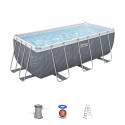 Kit Piscine hors sol tubulaire BESTWAY - Steel Pro Max - 412 x 201 x 122 cm - Rectangulaire (Filtre a cartouche, échelle, 1 c…