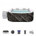 Spa gonflable BESTWAY - Lay-Z-Spa Hollywood - 140 airjets - 180 x 180 x 66 cm - 4 a 6 places - Carré (couverture, cartouche)