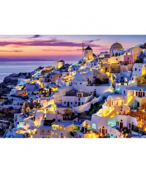 Puzzle 1500 pieces Coucher de soleil sur Santorin, Adultes et enfants des 14 ans, Collection Évasion, 12001532, Nathan