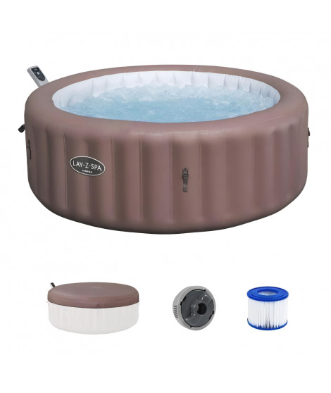 Spa gonflable BESTWAY - Lay-Z-Spa Hawaii - 140 airjets - 196 x 71 cm - 4 a 6 places - Rond (couverture, cartouche, diffuseur)