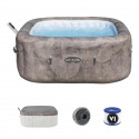 Spa gonflable BESTWAY - Lay-Z-Spa Rome - 140 airjets - 180 x 180 x 71 cm - 4 a 6 places - Carré (couverture, cartouche, diffu…