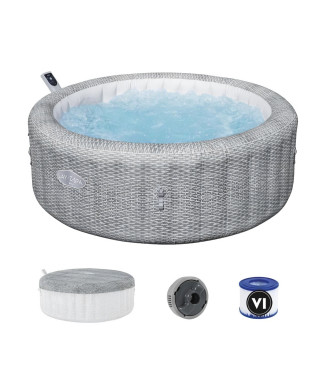 Spa gonflable BESTWAY - Lay-Z-Spa Bali - 140 airjets - 196 x 71 cm - 4 a 6 places - Rond (couverture, cartouche, diffuseur)