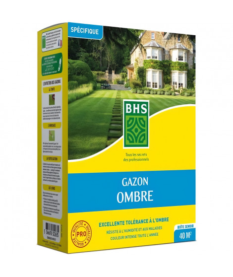 Gazon - BHS - Gazon Ombre 1kg | 40m² | Résistant a la faible luminosité et aux zones ombragées.