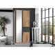 Armoire de chambre - VOLOS - Chene poutre / Graphite - 3 portes - 1 porte miroir - 2 tiroirs - 90 x 58 x 199 cm