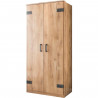 Armoire de chambre - TRIKALA - Chene poutre / Graphite - 2 portes - 90 x 58 x 198 cm