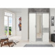 Armoire de chambre - VOLOS - Blanc / Béton gris clair - 4 portes - 1 porte miroir - 2 tiroirs - 135 x 58 x 199 cm