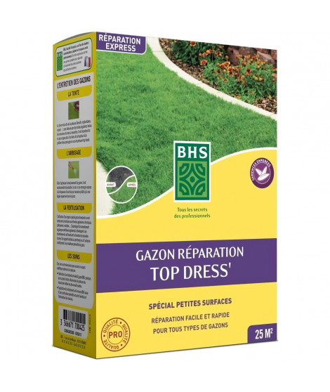 Gazon Réparation Top Dress' - BHS - 500g | 20 m² | Semences enrobées pour une meilleure adhérence au sol.