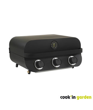 Barbecue a gaz - COOK'IN GARDEN - Flavo 60 - a poser - 3 brûleurs droits en inox - 8,4 kW - Allumage Piezzo