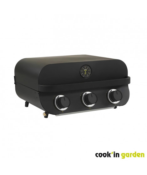 Barbecue a gaz - COOK'IN GARDEN - Flavo 60 - a poser - 3 brûleurs droits en inox - 8,4 kW - Allumage Piezzo