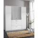 AACHEN Armoire de chambre - Contemporain - Décor blanc - L 180 cm