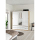 Armoire de chambre - ONTARIO - Blanc brillant / Chene - 3 portes - 6 tiroirs - 181,4 x 60,25 x 200 cm