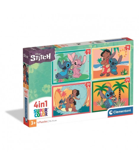 CLEMENTONI - Puzzle 4 en 1 - Stitch