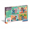CLEMENTONI - Puzzle 4 en 1 - Stitch