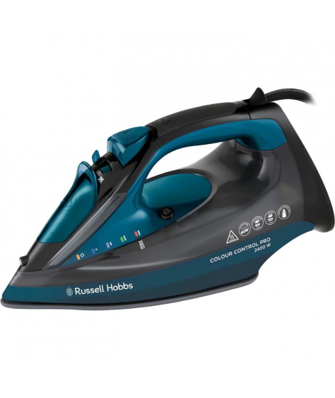 Fer a repasser - RUSSELL HOBBS - Colour Control Pro Iron - 2400 W - Noir / Bleu
