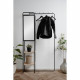 Meuble d'entrée - LUTON - Structure métallique - Noir / Chëne artisan - 100 x 185 x 37 cm - 2 étageres - 1 miroir