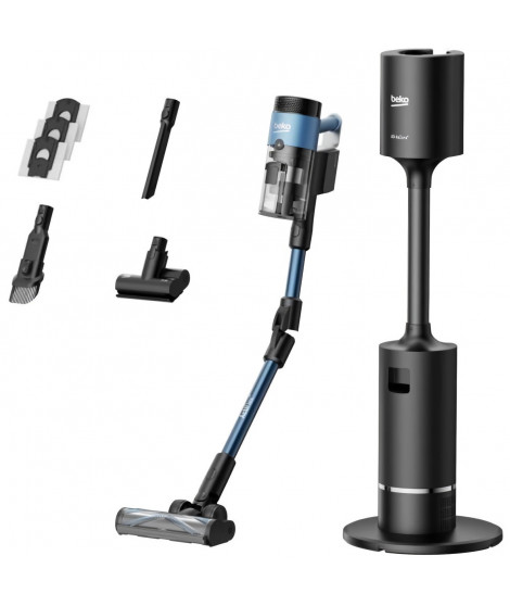 BEKO VRT96425VD - Aspirateur Balai avec Station de recharge et de Vidange - Autonomie 60 min - Filtre EPA E12 - 150 AW