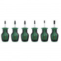 Bosch Set de 6 tournevis courts (pour endroits restreints  PH/PZ/TX/Plat  acier S2  couple élevé  embout magnétique)