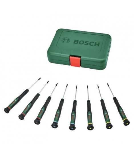 Bosch Set de tournevis 8 pcs ( pour bricolage/modélisme/artisanat  embouts précis et magnétiques  PH/TX/HEX/Plat)