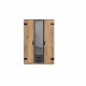 Armoire de chambre - Panneaux de particules et ABS - Beige et graphite - 3 portes - Style Industriel - 135 x 58 x H 199 cm