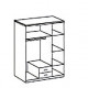 Armoire - Panneaux de particules E1 et porte miroir - 3 portes 1 miroir - Décor blanc - Chambre - L 135 x P 56 x H 199 cm