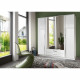 Armoire - Panneaux de particules - Décor blanc - 4 portes - L 180 x P 56 x H 199 cm - TRIO