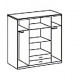 Armoire - Panneaux de particules - Décor blanc - 4 portes - L 180 x P 56 x H 199 cm - TRIO