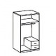 Armoire de chambre - Panneau de particules - 2 portes - Décor blanc - L 91 x P 56 x H 199 cm - TRIO
